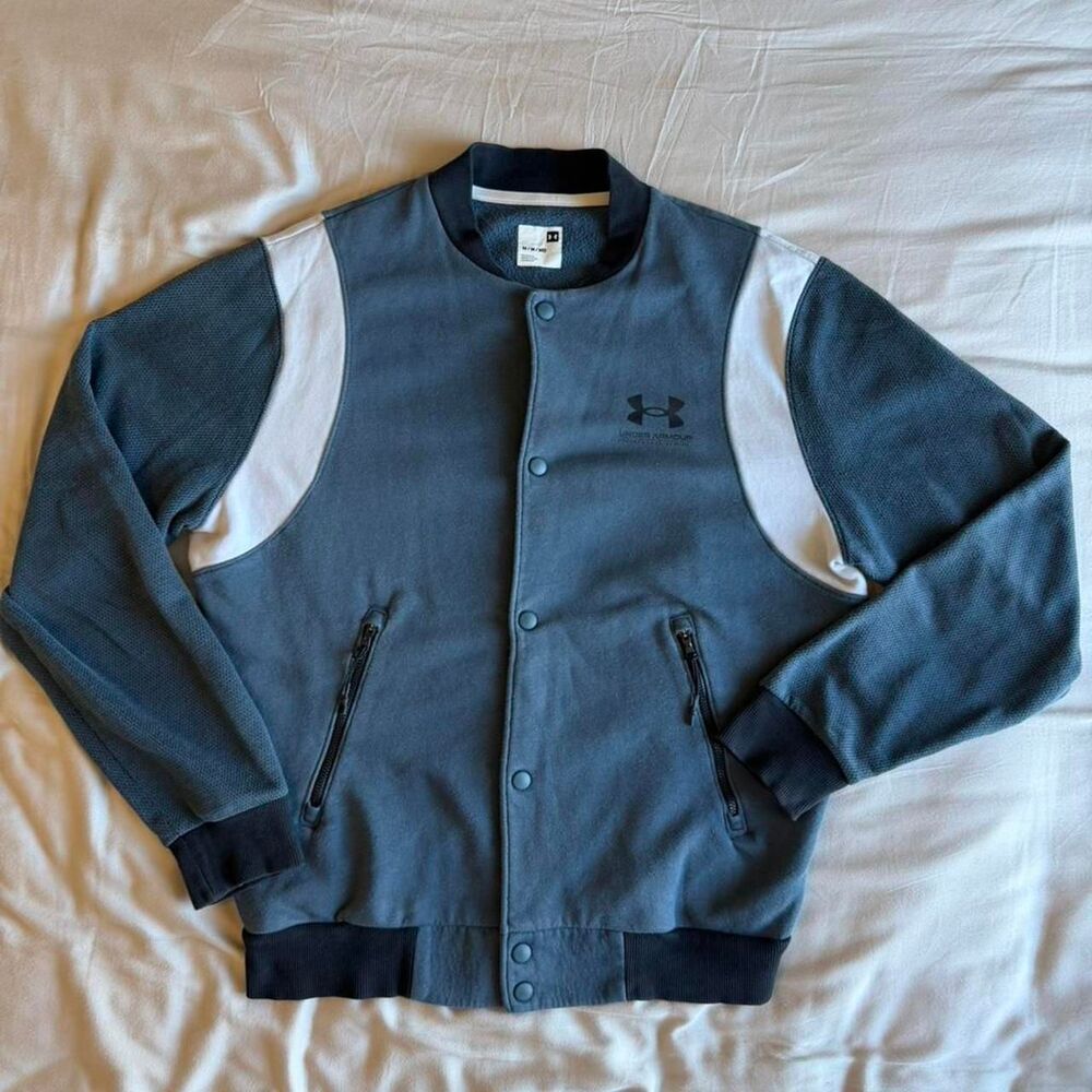 Under-armour Men's Grey and Blue Jacket M